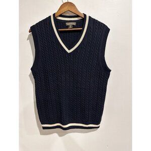 RORIE WHELAN 100% Cotton Navy Preppy Collegiate Vest